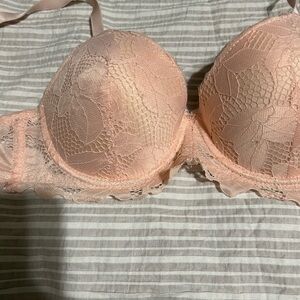 Adrienne Vittadini Peach Lace Push-Up Bra